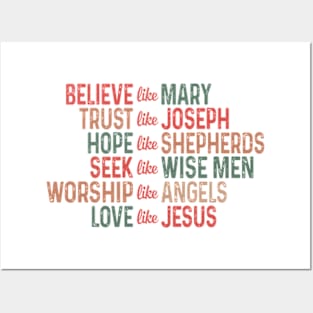 Believe Trust Hope Seek Worship Love Posters and Art